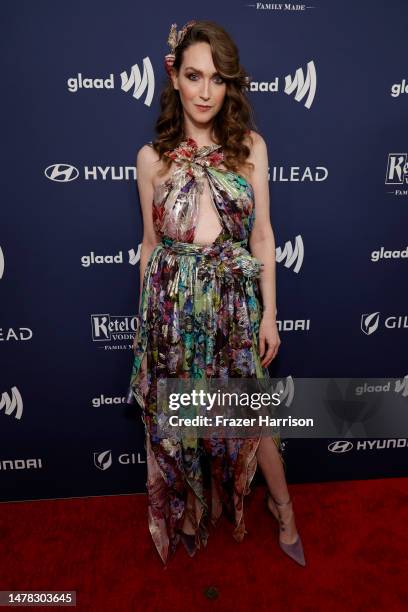 Jamie Clayton attends the GLAAD Media Awards at The Beverly Hilton on March 30, 2023 in Beverly Hills, California.