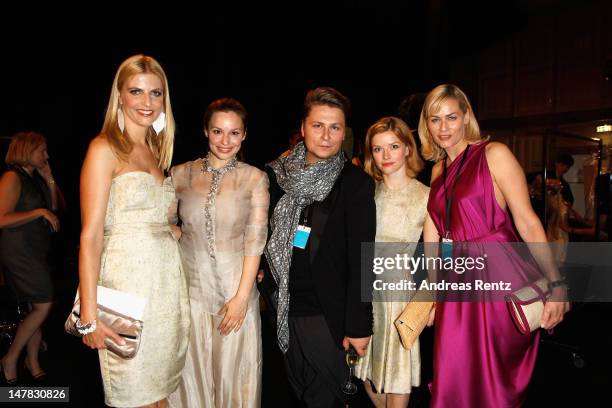 Tanja Buelter, Mina Tander, Dawid Tomaszewki, Karoline Schuch and Gesine Cukrowski arrive for the Dawid Tomaszewski Show during the Mercedes-Benz...