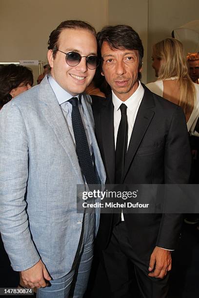 David Wertheirmer and Pier Paolo Piccioli attend the Valentino Haute-Couture Show as part of Paris Fashion Week Fall / Winter 2013 at Hotel Salomon...