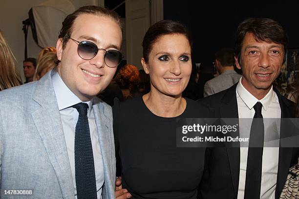 David Wertheirmer, Maria Grazia Chiuri and Pier Paolo Piccioli attend the Valentino Haute-Couture Show as part of Paris Fashion Week Fall / Winter...