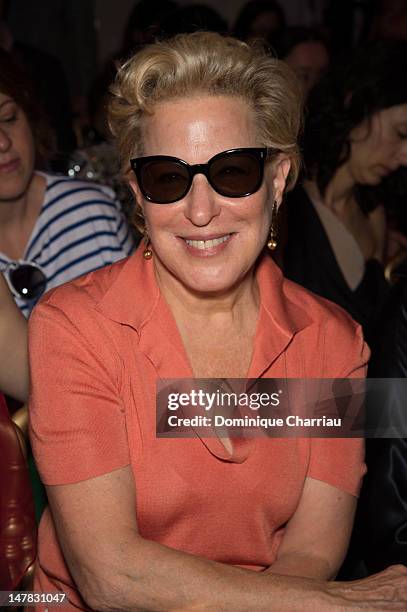 Bette Midler attends the Jean-Paul Gaultier Haute-Couture Show as part of Paris Fashion Week Fall / Winter 2013 on July 4, 2012 in Paris, France.