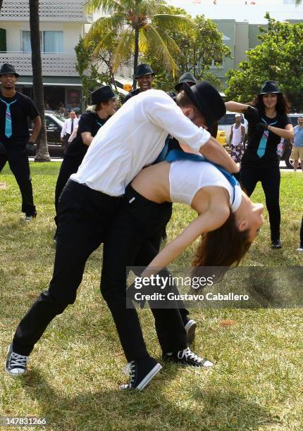 Ryan Guzman and Kathryn McCormick STEP:UP REVOLUTION Takes Over Ocean Drive on July 4, 2012 in Miami, Florida.