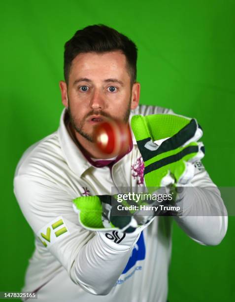 Steve Davies of Somerset CCC poses for a photo during a Somerset CCC Photocall at The Cooper Associates County Ground on March 30, 2023 in Taunton,...