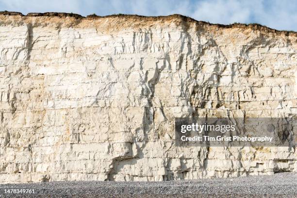 the seven sisters cliffs, east sussex, uk - chalk strata stock pictures, royalty-free photos & images