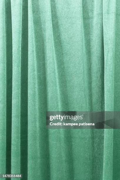 green mint curtains fabric background - mint green fotografías e imágenes de stock