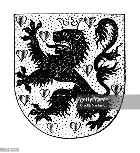 weimar coat of arms - lion logo stock illustrations