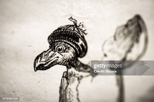 humanized animals illustrations: penguin hatching - penguin chicks stock illustrations
