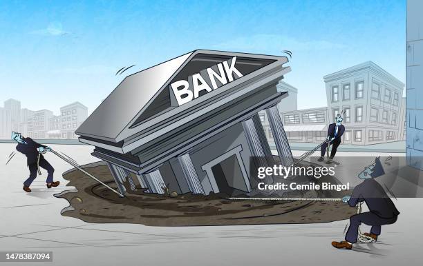 stockillustraties, clipart, cartoons en iconen met banking crisis - red background