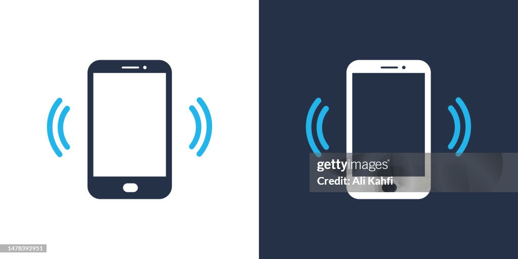 Vibration phone icon. Solid icon vector illustration. For website design, logo, app, template, ui, etc.