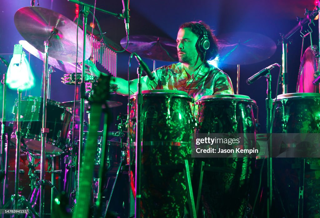 Jeff Arevalo of the band Goose performs at the Ryman Auditorium on