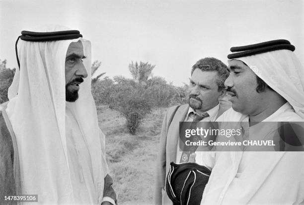 Sheikh Zayed Bin Sultan Al Nahyan, Emir of Abu Dhabi in his palace in Abu Dhabi.