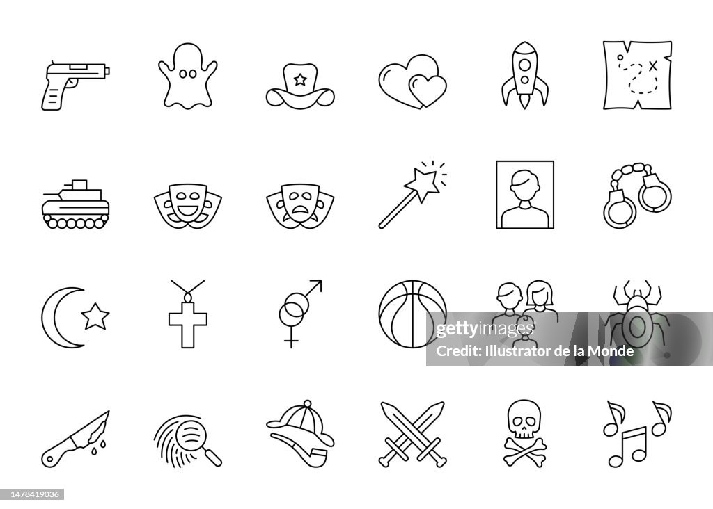 Movie Genre Line Icons