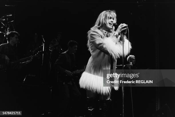 Muriel Moreno du groupe Niagara en concert à l'Olympia de Paris le 11 mars 1987