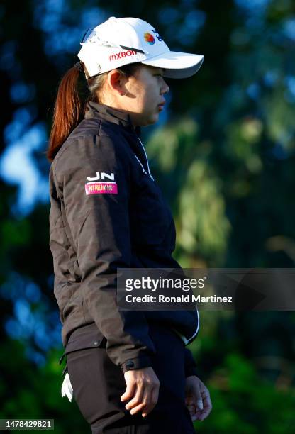 Wei-Ling Hsu of Chinese Taipei stands on the 11th tee during the second round of the DIO Implant LA Open at Palos Verdes Golf Club on March 31, 2023...