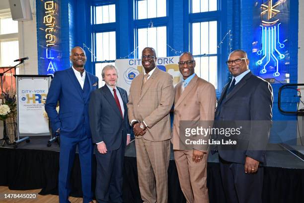 Anthony Moore, The Honorable Michael Helfrich, Mayor of York; Chad Dion Lassiter, Executive Director, Pennsylvania Human Relations Commission ; Fred...