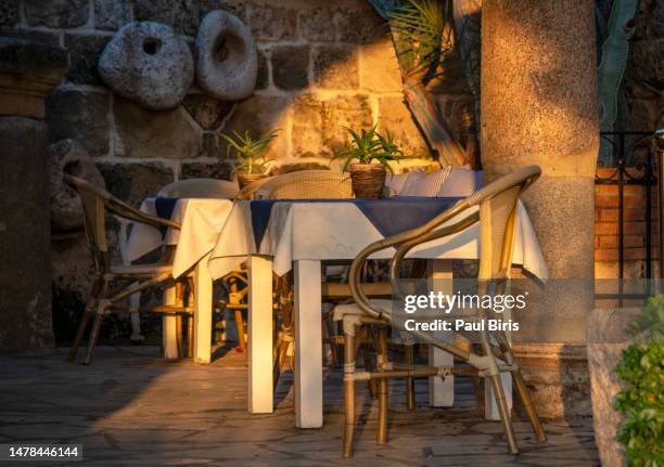 outdoor restaurant, byblos jbeil, lebanon - byblos stock pictures, royalty-free photos & images