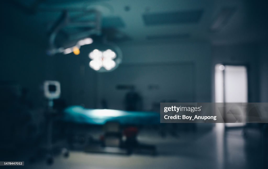 Blurred image of an operating room in hospital.