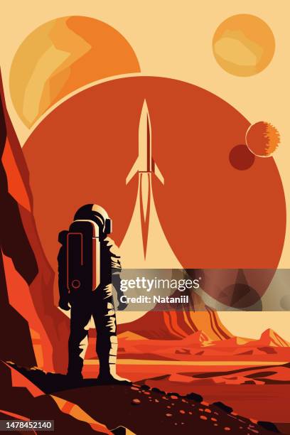 space poster - space ship stock illustrations