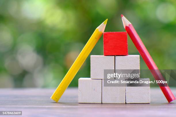 wood cube boxes on table and business idea concept,romania - learn to lead stock pictures, royalty-free photos & images