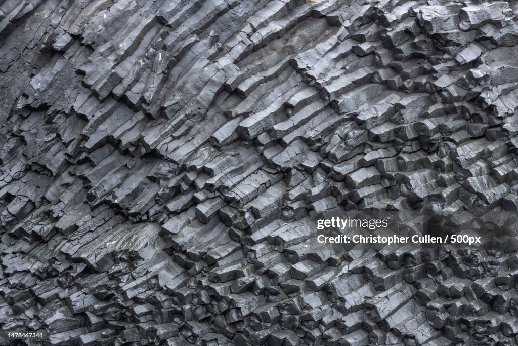 Full frame shot of rock,Reynisfjara Beach,Iceland