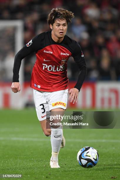 Atsuki Ito of Urawa Reds in action during the J.LEAGUE Meiji Yasuda J1 6th Sec. Match between Kashiwa Reysol and Urawa Red Diamonds at SANKYO...