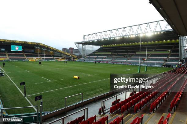 General view of the ground prior to kick-off in the Round of Sixteen, Heineken Champions Cup match between Leicester Tigers and Edinburgh Rugby at...