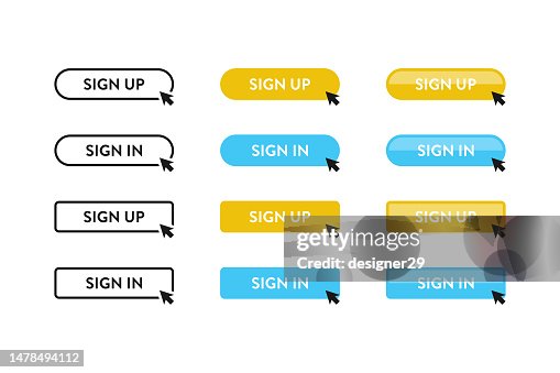 Sign Up And Sign In Button Set Vector Design High-Res Vector Graphic ...