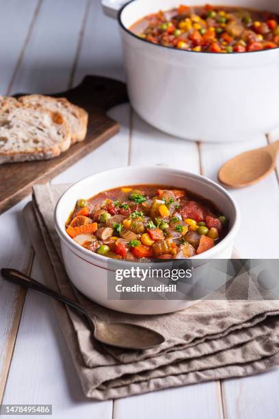 vegetable soup - green pea stew stock pictures, royalty-free photos & images