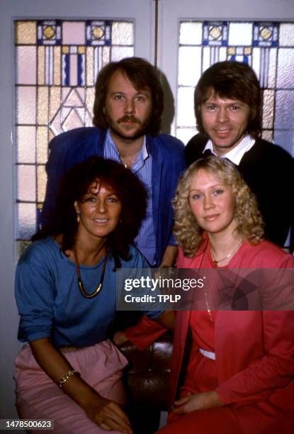 Swedish singers Benny Andersson, Björn Ulvaeus, Agnetha Fältskog and Anni-Frid Lyngstad, of the Swedish supergroup ABBA, pose for a portrait at Polar...