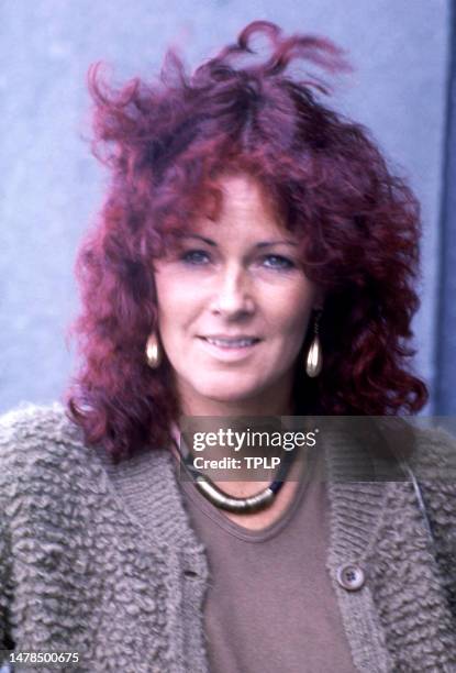 Swedish singer, songwriter and environmentalist Anni-Frid Lyngstad, of the Swedish supergroup ABBA, poses for a portrait outside of Polar Studios in...