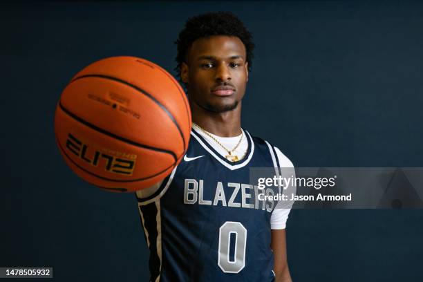 Basketball player LeBron Raymone "Bronny" James Jr. Is photographed for Los Angeles on October 12, 2022 in Chatsworth, California. PUBLISHED IMAGE....