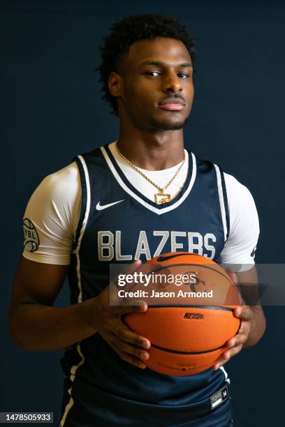 Basketball player LeBron Raymone "Bronny" James Jr. Is photographed for Los Angeles on October 12, 2022 in Chatsworth, California. PUBLISHED IMAGE....