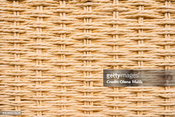 seamless natural beige wicker background. eco zero waste background. top view - wicker mat stock pictures, royalty-free photos & images