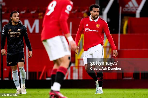 Tom Huddlestone of Manchester United in action during the Premier League 2 match between Manchester United and Arsenal U21's at Old Trafford on March...