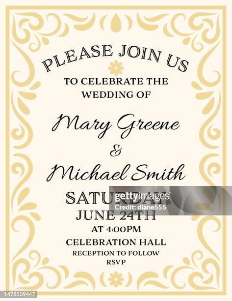 wedding invitation template - rustic wedding stock illustrations