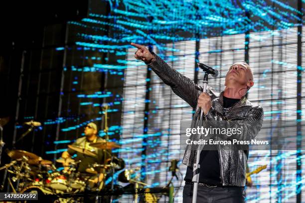 Italian singer-songwriter Eros Ramazzotti during a performance at the WiZink Center, on December 31 in Madrid, Spain. Eros Ramazzotti returns four...