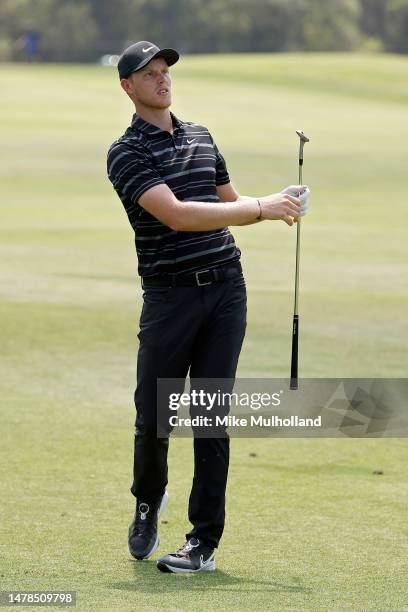 Cam Davis of Australia follows his shot on the sixth hole during the second round of the Valero Texas Open at TPC San Antonio on March 31, 2023 in...
