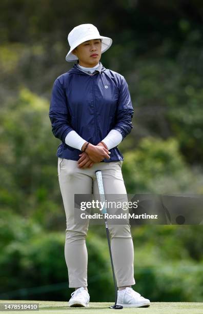 Amy Yang of South Korea stands on the 11th green during the second round of the DIO Implant LA Open at Palos Verdes Golf Club on March 31, 2023 in...