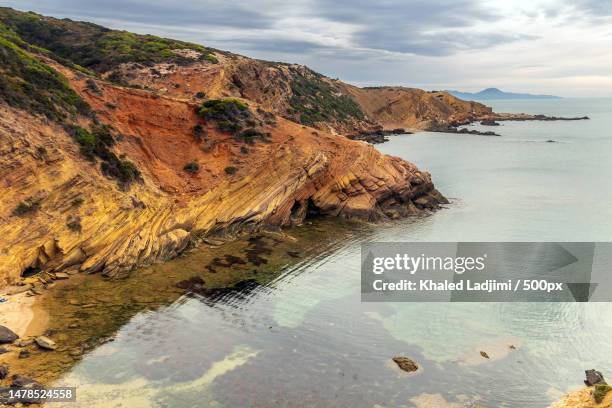 scenic view of sea against sky,tunisie,tunisia - tunisia beach stock pictures, royalty-free photos & images