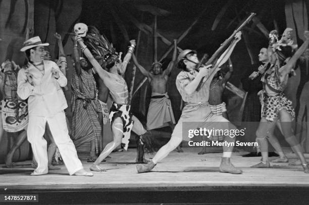 Dancers from 'Les Ballets Nègres' during rehearsals on stage in London, 1946. Original Publication: Picture Post - 4100 - The Negro Dances - pub....