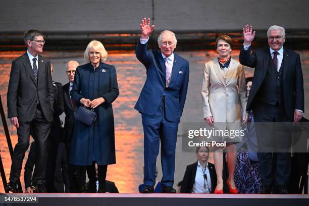 The First Mayor of Hamburg Dr. Peter Tschentscher and his spouse Eva-Maria Tschentscher, Camilla, Queen Consort, King Charles III, First Lady Elke...