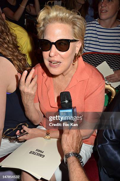 Bette Midler attends the Jean-Paul Gaultier: Front Row - Paris Fashion Week Haute Couture F/W 2013 at the Atelier Jean Paul Gaultier on July 4, 2012...
