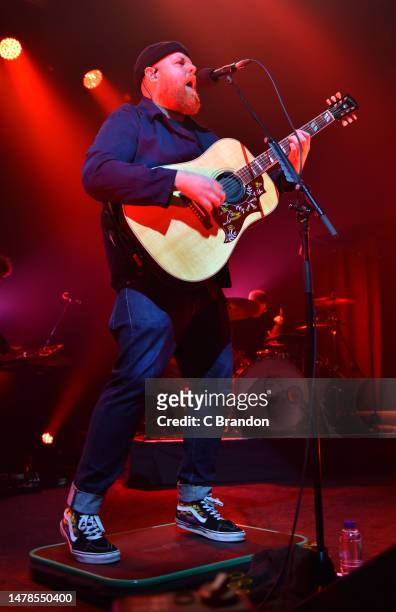 Tom Walker performs on stage at KOKO on March 31, 2023 in London, England.