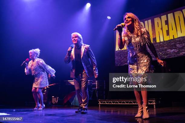 Cheryl Baker, Mike Nolan and Jay Aston of The Fizz perform at Indigo at The O2 on March 31, 2023 in London, England.