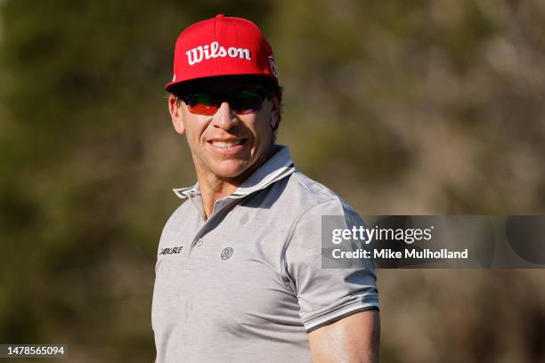 Ricky Barnes of the United States follows his shot from the 13th tee during the second round of the Valero Texas Open at TPC San Antonio on March 31,...