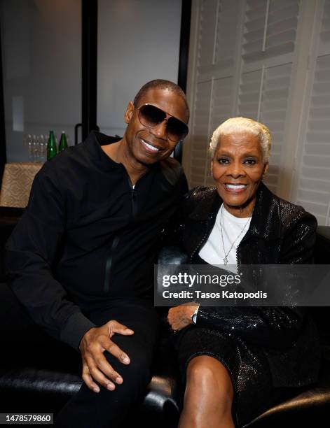 Doug E. Fresh and Dionne Warwick attend the Dionne Warwick Gala for Bowie State University at Cafe Milano on March 31, 2023 in Washington, DC.