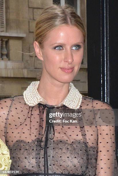 Nicky Hilton arrives for the Valentino - Paris Fashion Week Haute Couture F/W 2012/13 at the Hotel Salomon de Rothschild on July 4, 2012 in Paris,...