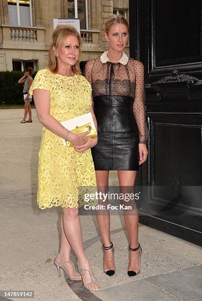 Kathy Hilton and Nicky Hilton arrive for the Valentino - Paris Fashion Week Haute Couture F/W 2012/13 at the Hotel Salomon de Rothschild on July 4,...