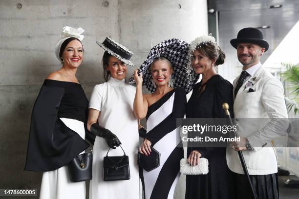 Stacey Hemera Roberts poses amongst other patrons during the Championships Day 1 at Royal Randwick Racecourse on April 01, 2023 in Sydney, Australia.