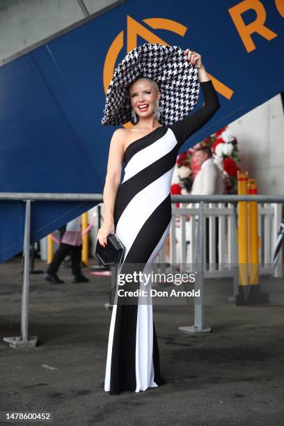 Stacey Hemera Roberts attends the Championships Day 1 at Royal Randwick Racecourse on April 01, 2023 in Sydney, Australia.